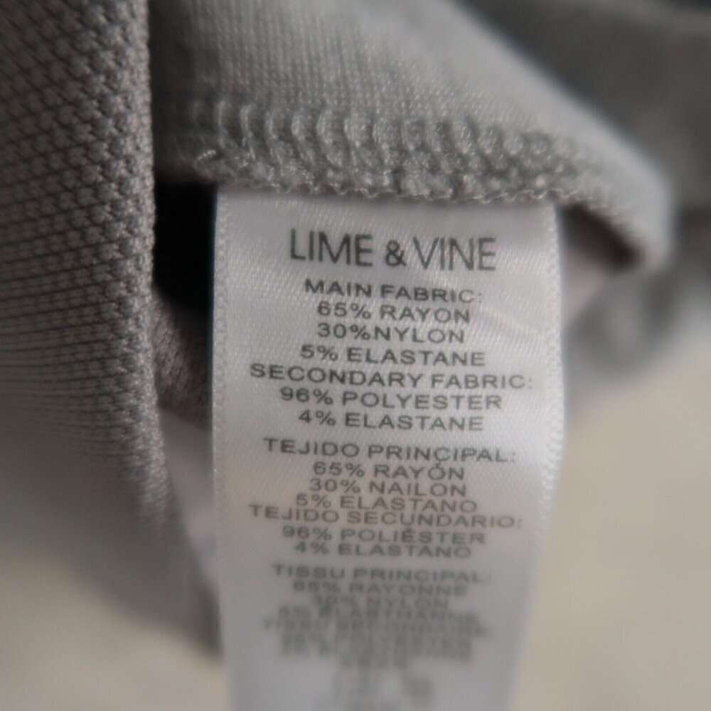 Lime & Vine Short Sleeve Grey Hoodie Multi Zip Front Sweater Women's Medium - Picture 13 of 16